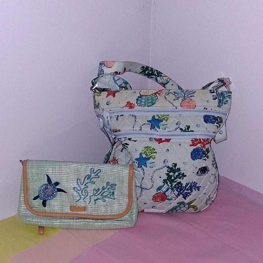Vera Bradley Crossbody & Makeup Bag - Turtles